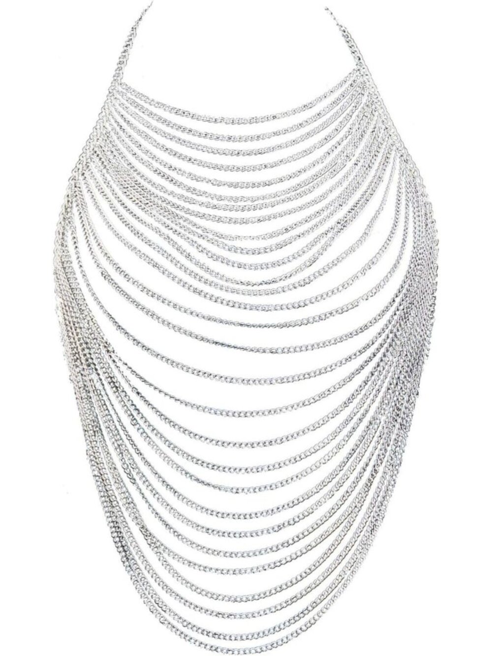 Multi-Layer Gold Body Chain Necklace, Sexy Halter Top Jewelry, Women's Chest